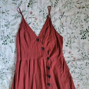 UO Burnt orange midi dress with slit